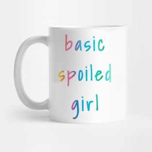 Basic Spoiled Girl Rainbow Tie Dye Watercolor Sticker for Girls Water Flask Sleepover Pillow Mug